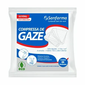 Compressa de Gaze Sanfarma c/ 5 Unidades