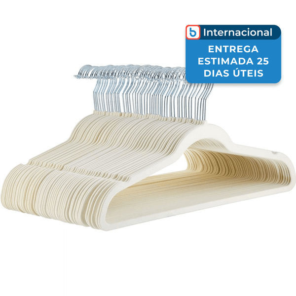 Cabides Amazon Basics Antiderrapantes Com 50 Unidades Marfim E Prata A-MBI