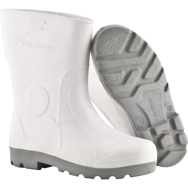 Bota de EVA Cano Curto Branca e Cinza sem Forro - VULCABRAS Bota EVA 36/37 sem Forro Cano Médio Branca - Vulcabras