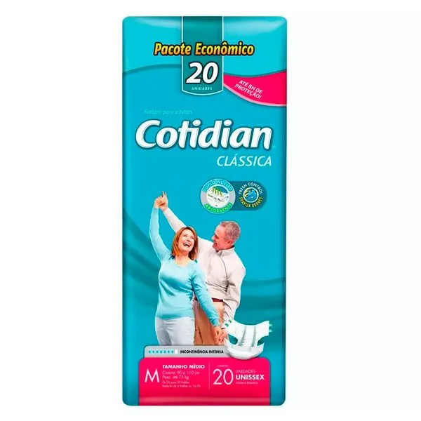 Fralda Geriátrica Cotidian Clássica M 20 Unidades