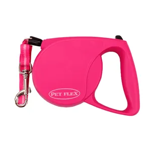 Guia Retrátil Premium Pet Flex Rosa até 20 kg - 3 M