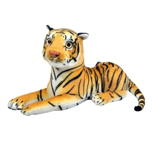 Tigre Pelúcia Deitado 35 Cm Comprimento