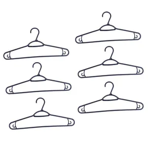 Conjunto 6 Cabides Dasplast 7002 Preto
