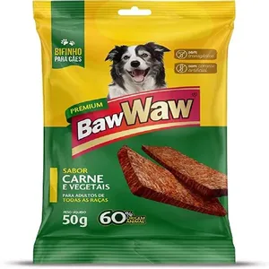 Petisco Cão Adulto Baw Waw Bifinho Carne e Vegetais 50g