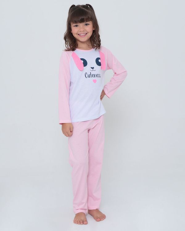 Pijama Infantil Longo Estampa Coelho Branco 10