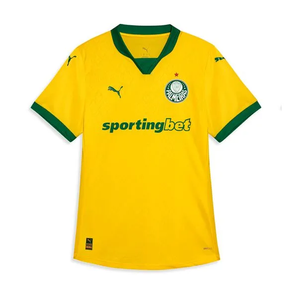 Camisa Palmeiras Puma III 25/26 Jogador Feminina - Amarelo - GG