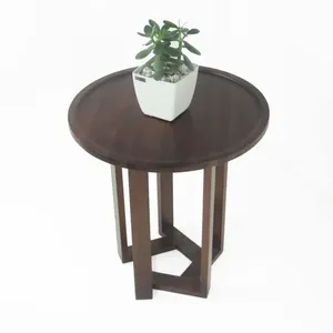 Mesa Lateral Design Redonda Madeira Nobre Imbuia