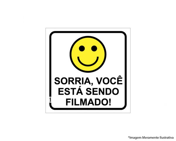 PLACA SINAL.PVC 15X15CM SORRIA VC ESTA SENDO FILMADO 1404