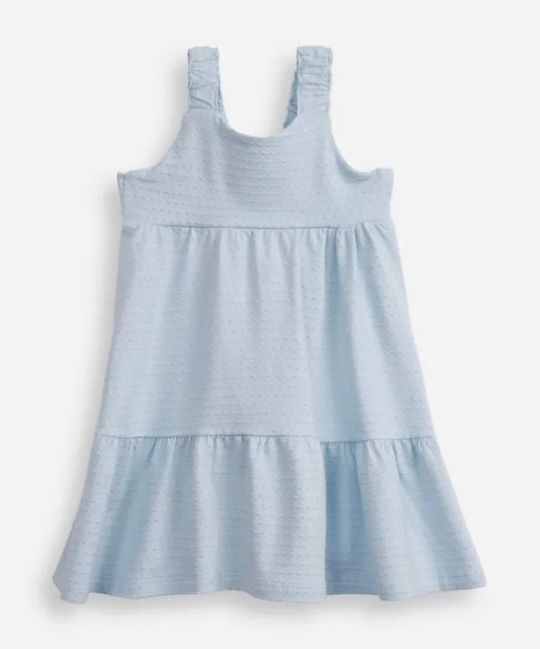 vestido de algodão infantil poá azul 2