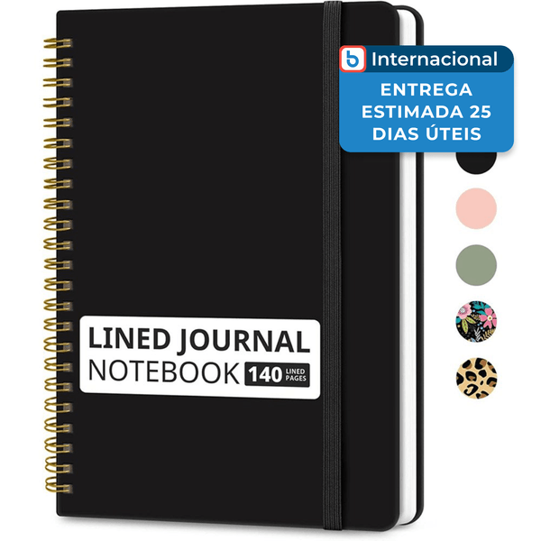 Caderno Taja Espiral 140 Páginas A5 Preto A-MBI