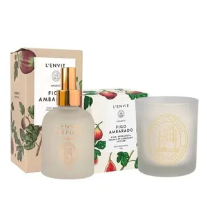 Kit Home Spray 200ML e Vela Perfumada Arabesc Figo Ambarado 210G para Ambiente Aconchegante L'envie Kit Home Spray 200ML e Vela Perfumada Arabesc Figo Ambarado 210G para Casa L'envie