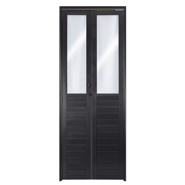 Porta Lambril Camarão Com Visor Direita 210x80 Preto Topsul Esquadrisul