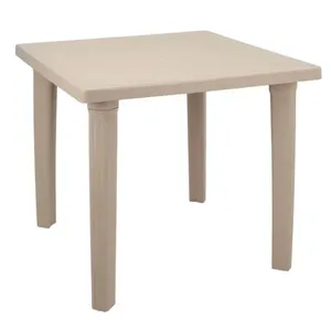 Mesa Plástica Quadrada Desmontável Areia Tramontina Sancho Jardim Quiosque Área Gourmet