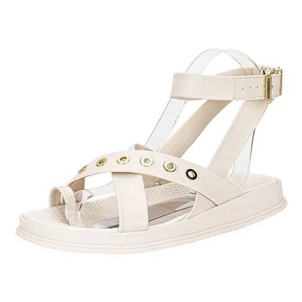 Sandália Feminina Flat Moleca 5556104 BRANCO/OFF 36