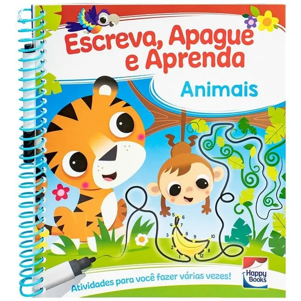 Livro - Escreva, Apague e Aprenda - Animais