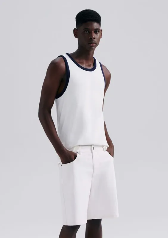 Bermuda Masculina Em Sarja - Off white 038