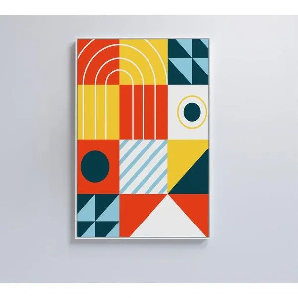 Quadro Geométrico Colorido 15 40x60 Cm Tecido Canvas