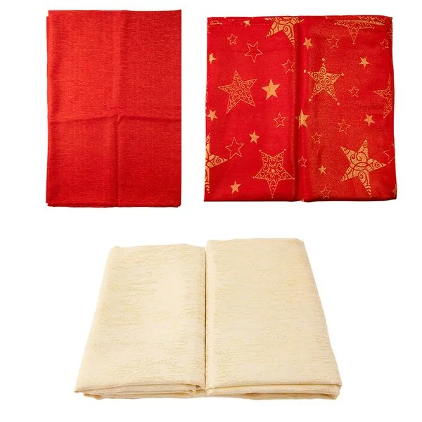 Toalha Mesa Retangular Sortida Natal Poliéster 180x150cm LM3439NTL - honeyhome