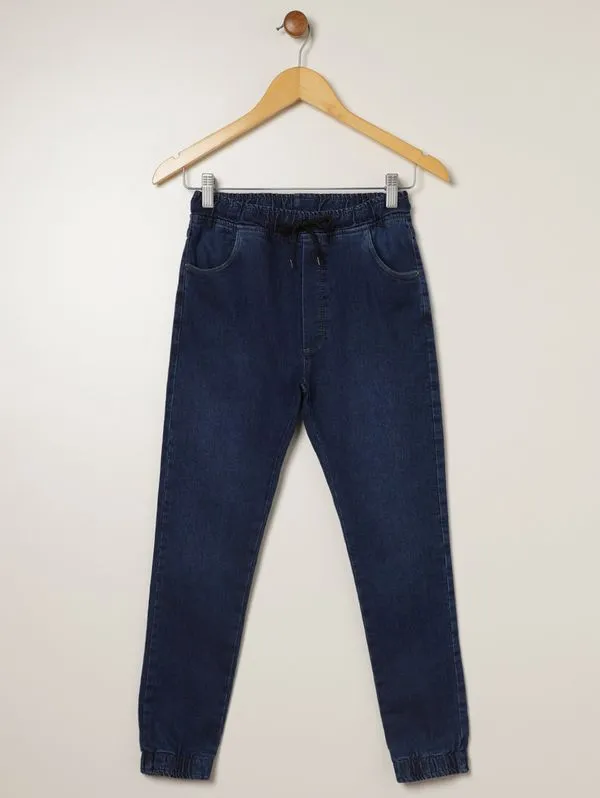 Calça Jeans Jogger Infantil Para Menino - AZUL 16