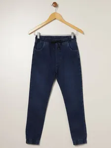 Calça Jeans Jogger Infantil Para Menino - AZUL 12
