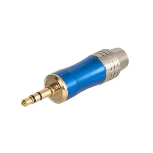 Conector Plug P2 Macho de Metal Estéreo Azul