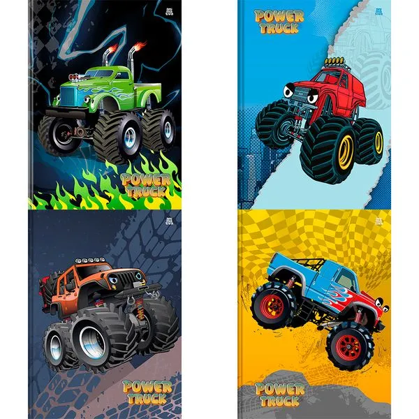 Caderno Brochura 1/4 Power Truck 80 Folhas Sortido - Animativa