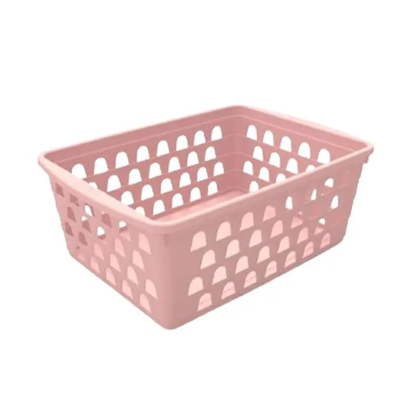 Cesto Organizador Multiuso G Retangular Alto Plástico Rosa 29x20x11cm 1047 - Uninjet