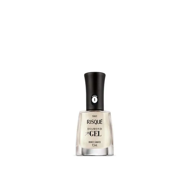 ESM RISQUE DIAMOND GEL BRANCO CAMAFEU 9.5ml - Cremoso com Leve Cintilância