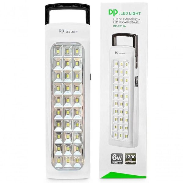 Lâmpada Luminária De Emergência Recarregável 30 Leds 6w Dp-7011a