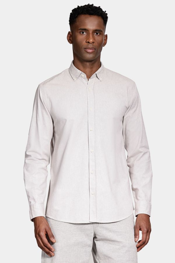 Camisa Manga Longa Slim Oxford Natural - XGG