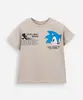 camiseta infantil de algodão sonic bege 3