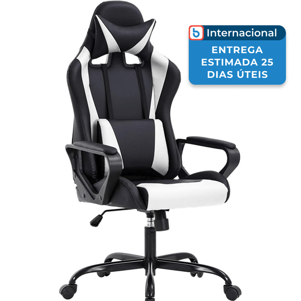 Cadeira Gamer Com Encosto Alto Em PU Bestoffice Branco A-MBI