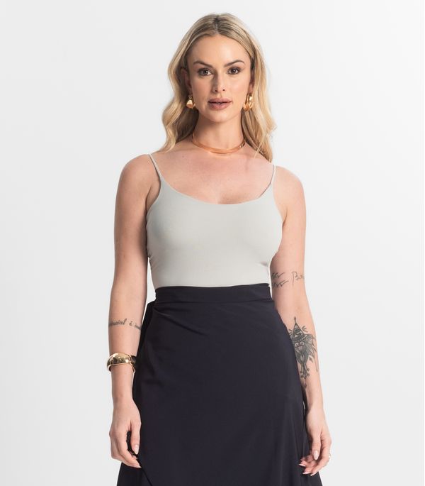 Blusa Feminina De Alça Poliamida Style Box Cinza M