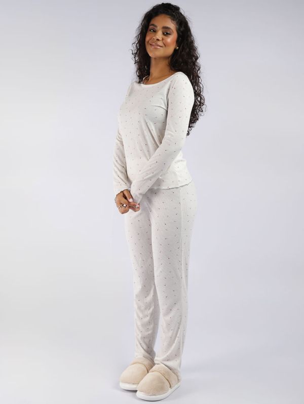 Pijama Ribana Longo Feminino OFF WHITE M