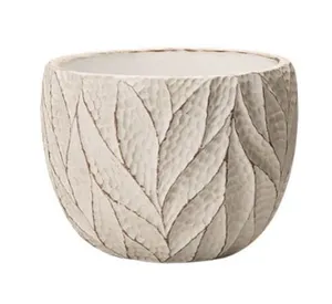 Cachepot Em Cimento Off White 15x18x18cm Mart