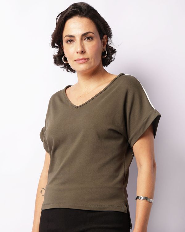 Blusa Feminina Frisos No Ombro Viscose Verde Escuro GG