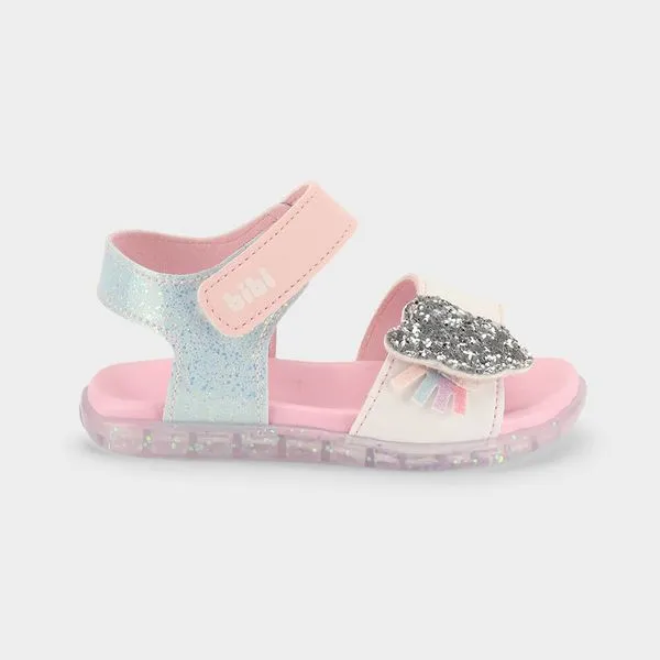 Sandália Infantil Bibi Baby Soft II Rosa com Glitter 22