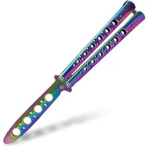 Canivete Butterfly De Manobra Bsl-3 Rainbow Sem Corte Ideal Para Treinamento Iniciante