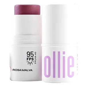Blush, Batom e Sombra Ollie FPS 95 Rosa Malva 4,5g Bastão