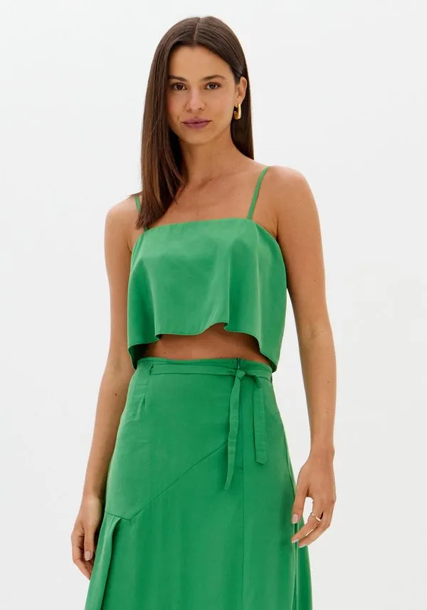 Blusa Cropped De Alças Verde G