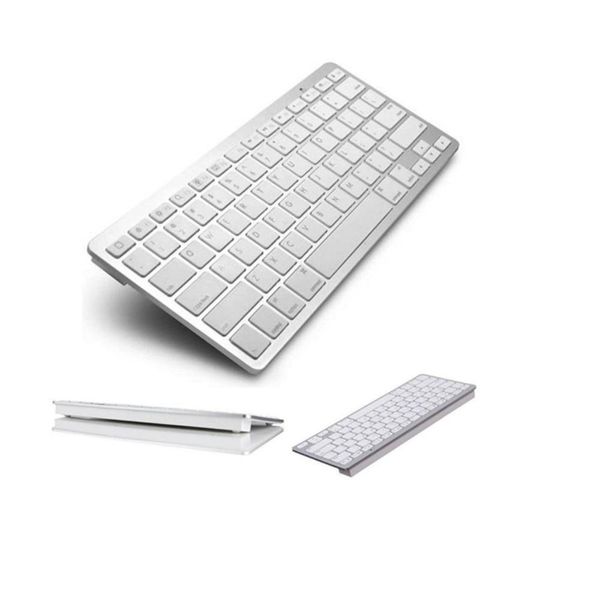 Mini Teclado Bluetooth sem Fio para Tablet e Celular Slim Prata