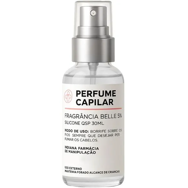 Perfume Capilar Manipulado Fragrância Belle 30ml Perfume capilar Indiana BELA