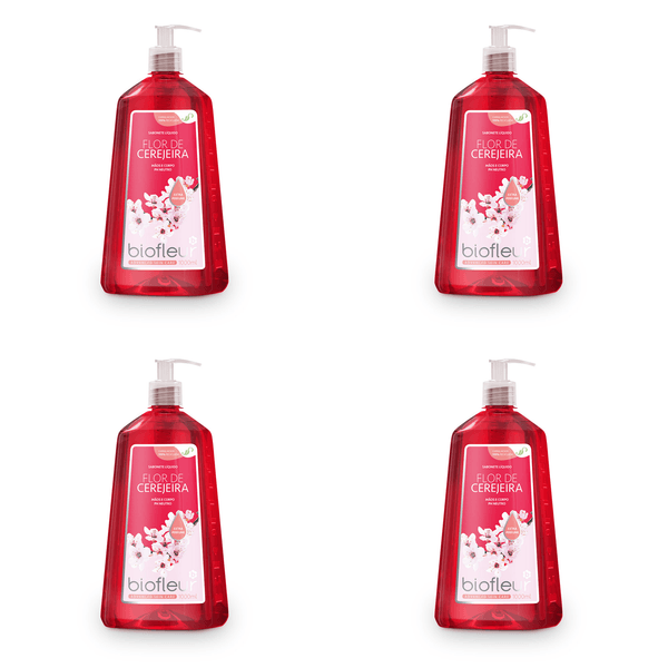 Kit c/4 Sabonetes Biofleur Líquido Flor De Cerejeira