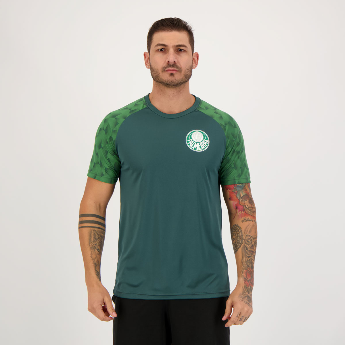 Camisa Palmeiras Raglan Verde Escuro