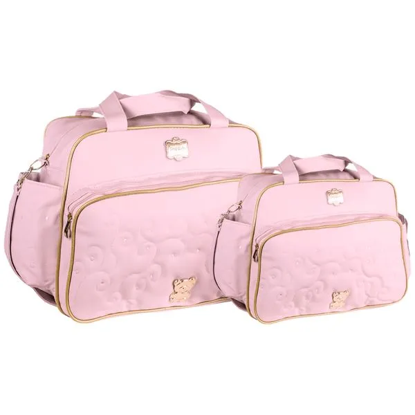 Kit Bolsas Maternidade Griff Baby Gold Bear Rosa