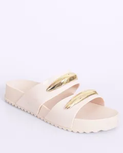 Sandália Feminina Flatform Zaxy com Detalhe Bege 36