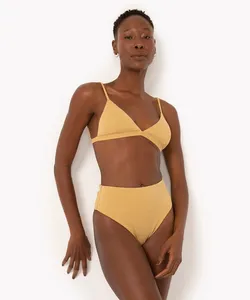 biquíni calcinha tanga hot pants com proteção uv50 dourado G