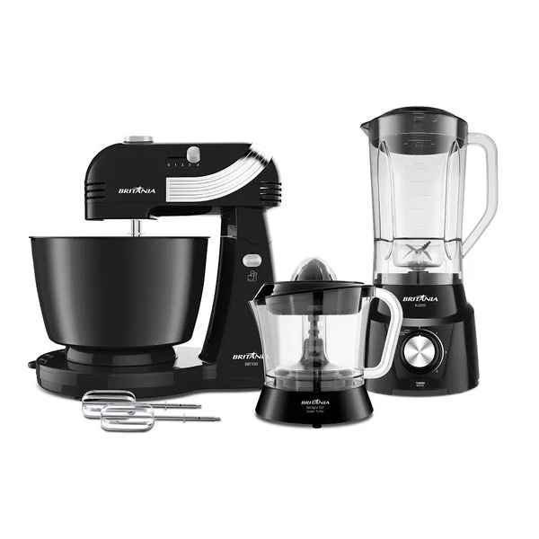 Kit Cozinha Britânia BKT83 3 em 1 Preto 127V