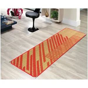 Tapete Passadeira KS-88 50CMx150CM Sisal Polipropileno Base Antiderrapante Ponteiras Metal Sala Vermelho Lancer Passadeira KS-88 50CMx150CM Sisal Polipropileno Antiderrapante Vermelho Lancer