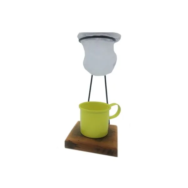 Kit de Café Egoista - Individual - 1 caneca Amarelo - Demolição - feito a mão